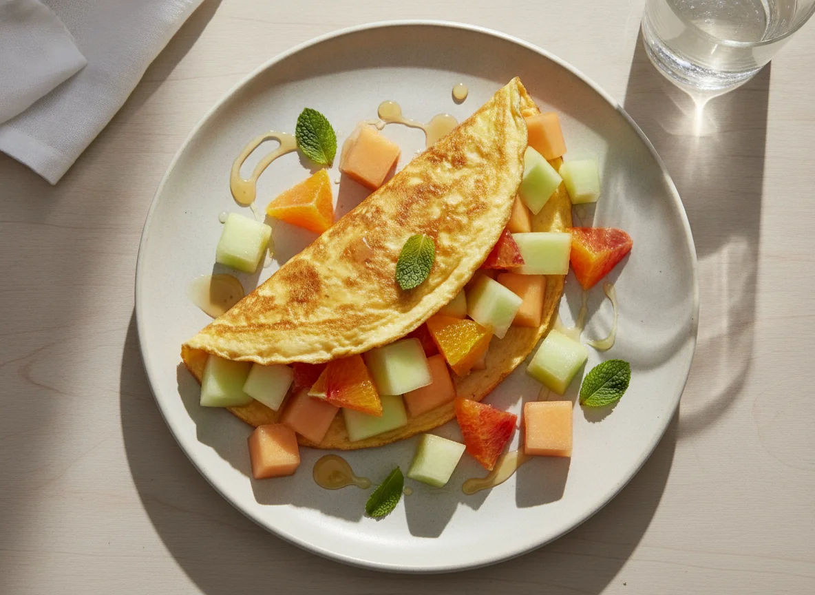 Omelete com Melão e Laranja photo