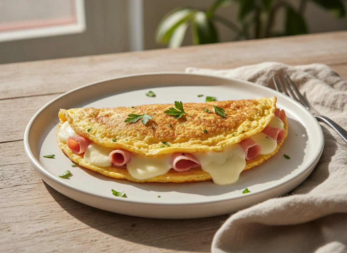 Omelete com presunto e queijo photo