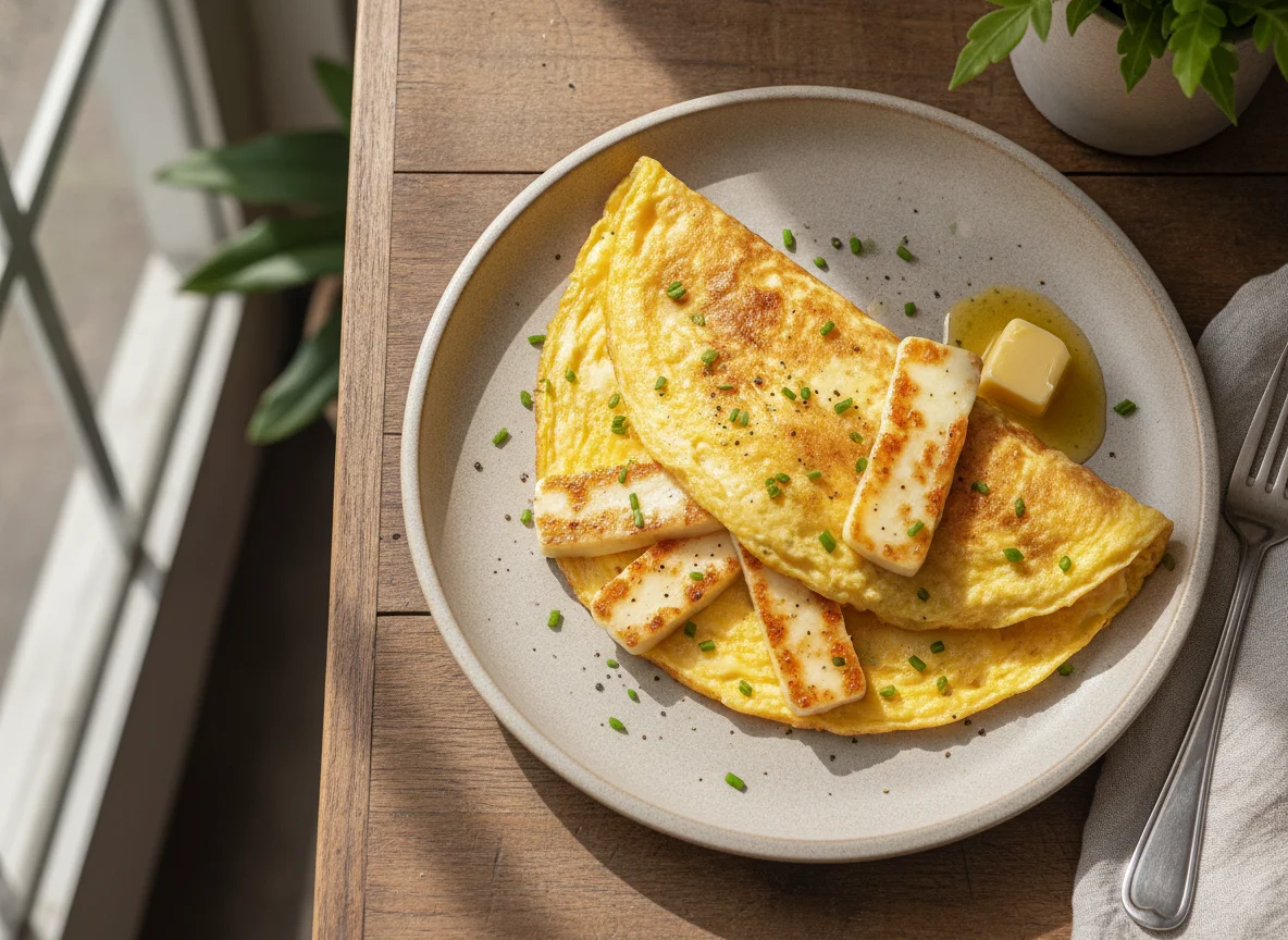 Omelete com Queijo Coalho Grelhado photo