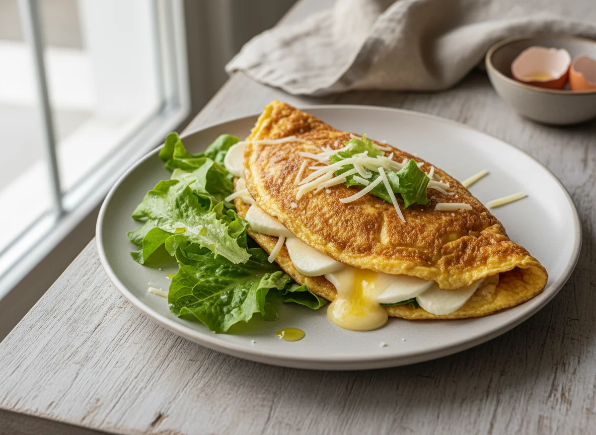 Omelete com queijo e alface photo
