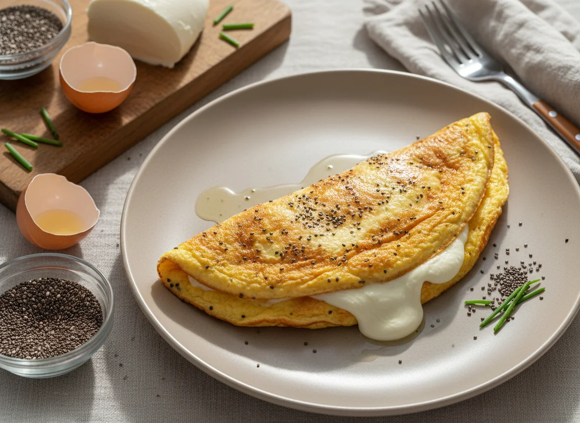 Omelete com Queijo e Chia photo