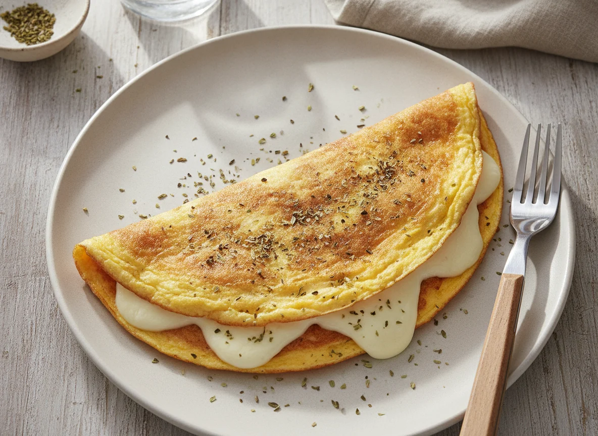 Omelete com queijo e orégano photo
