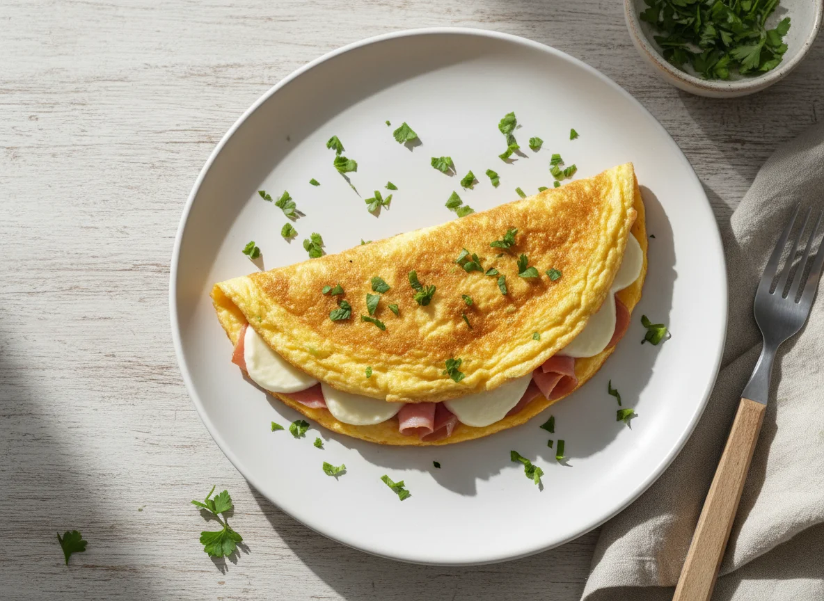 Omelete com queijo e presunto photo