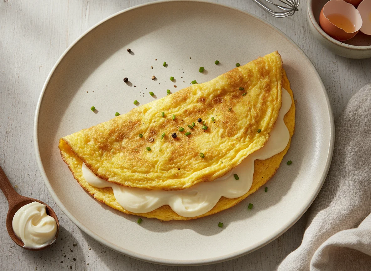 Omelete com queijo e requeijão photo