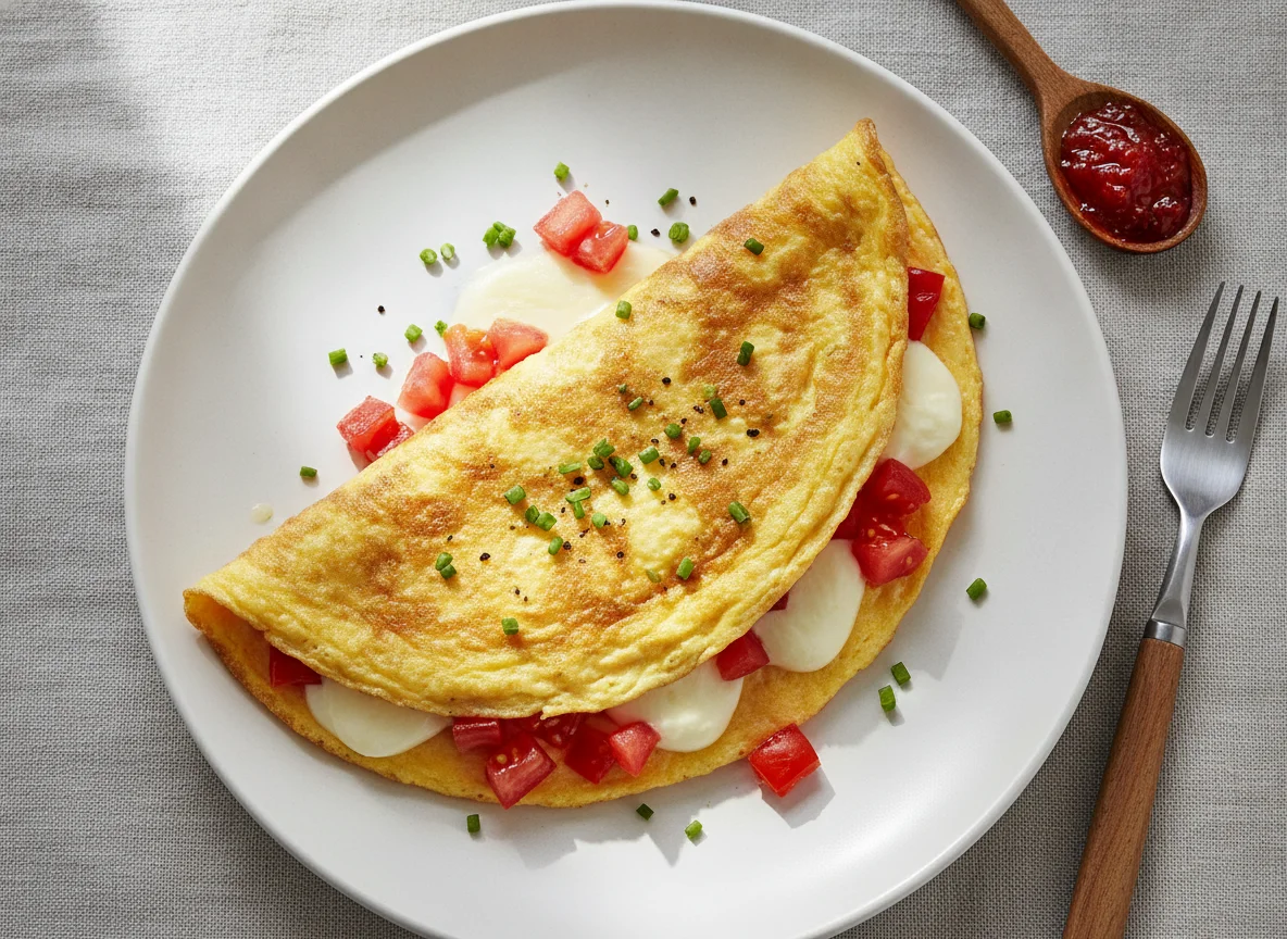 Omelete com queijo e tomate photo