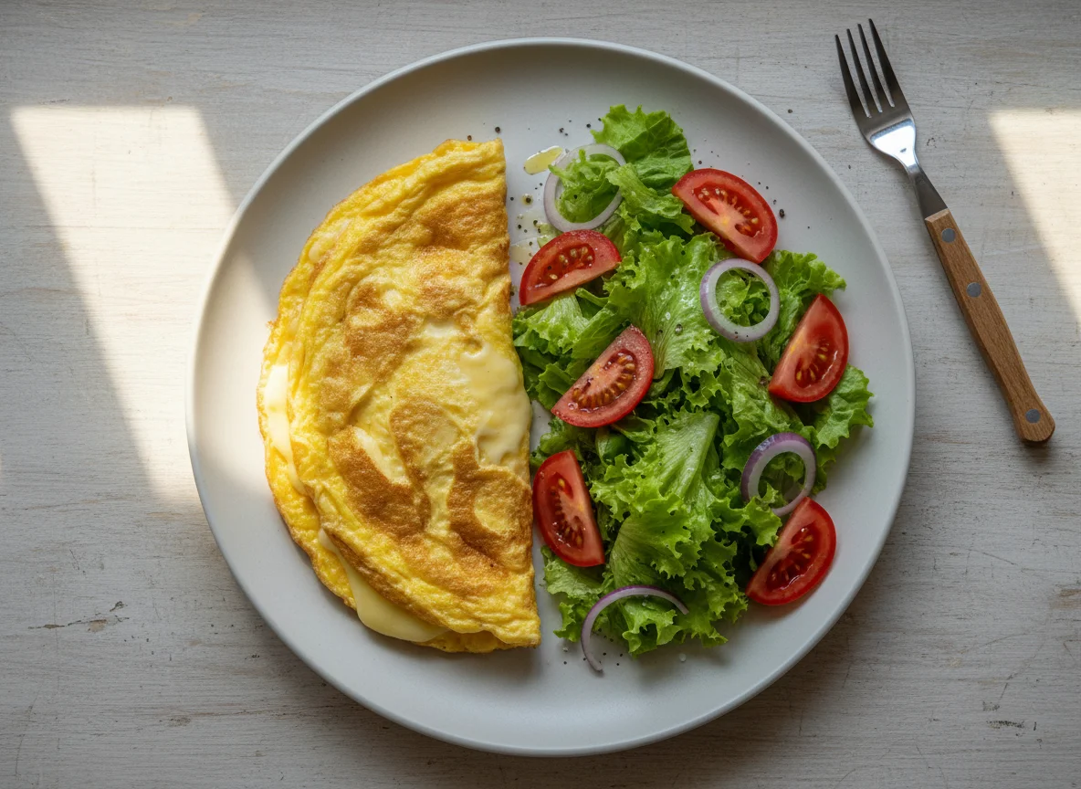 Omelete com salada photo
