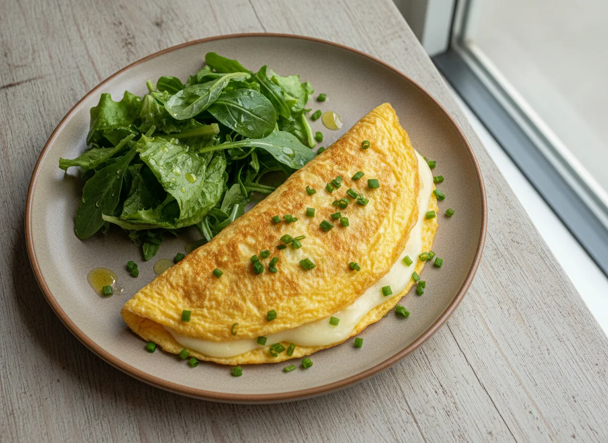 Omelete com Salada Verde photo
