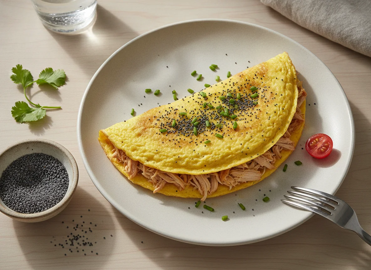 Omelete com sementes de papoula photo