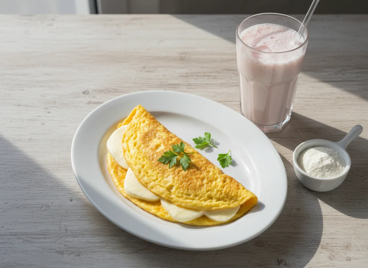 Omelete com shake proteico photo