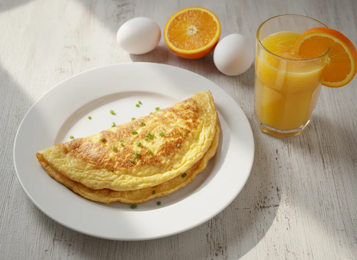 Omelete com Suco de Laranja photo