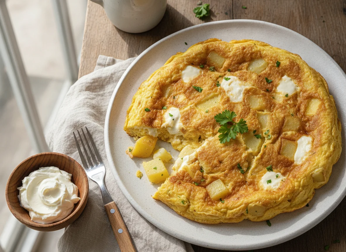 Omelete de Batata com Cream Cheese photo