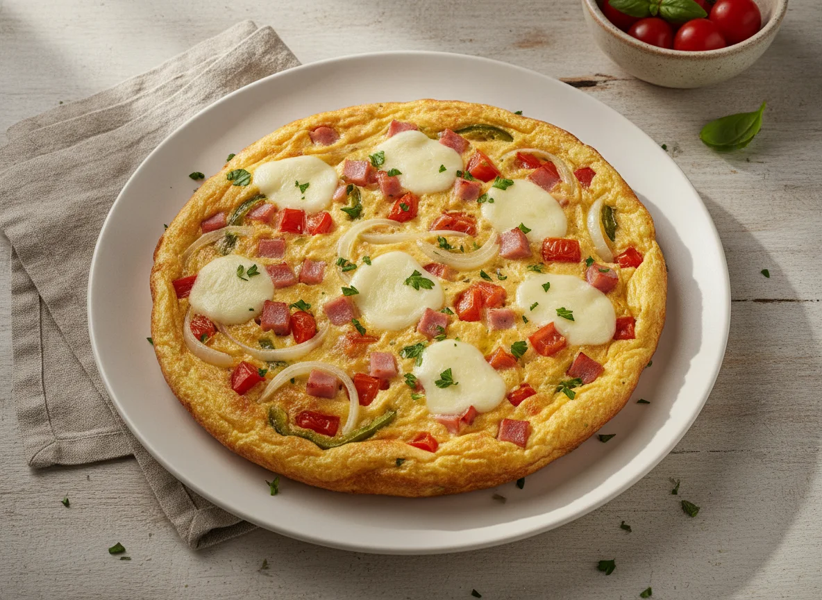 Omelete de Forno com Legumes e Presunto photo