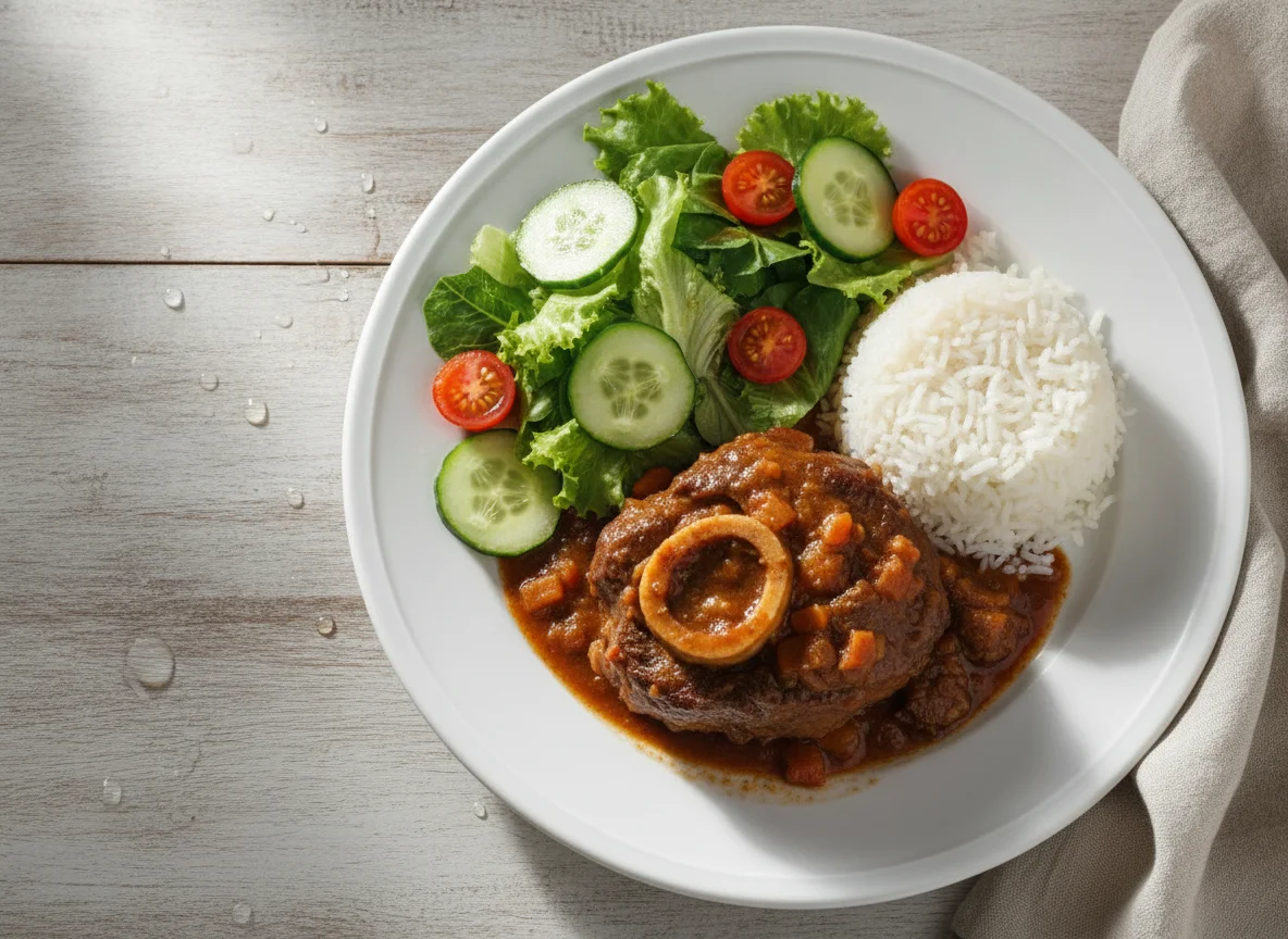 Ossobuco com Arroz e Salada photo