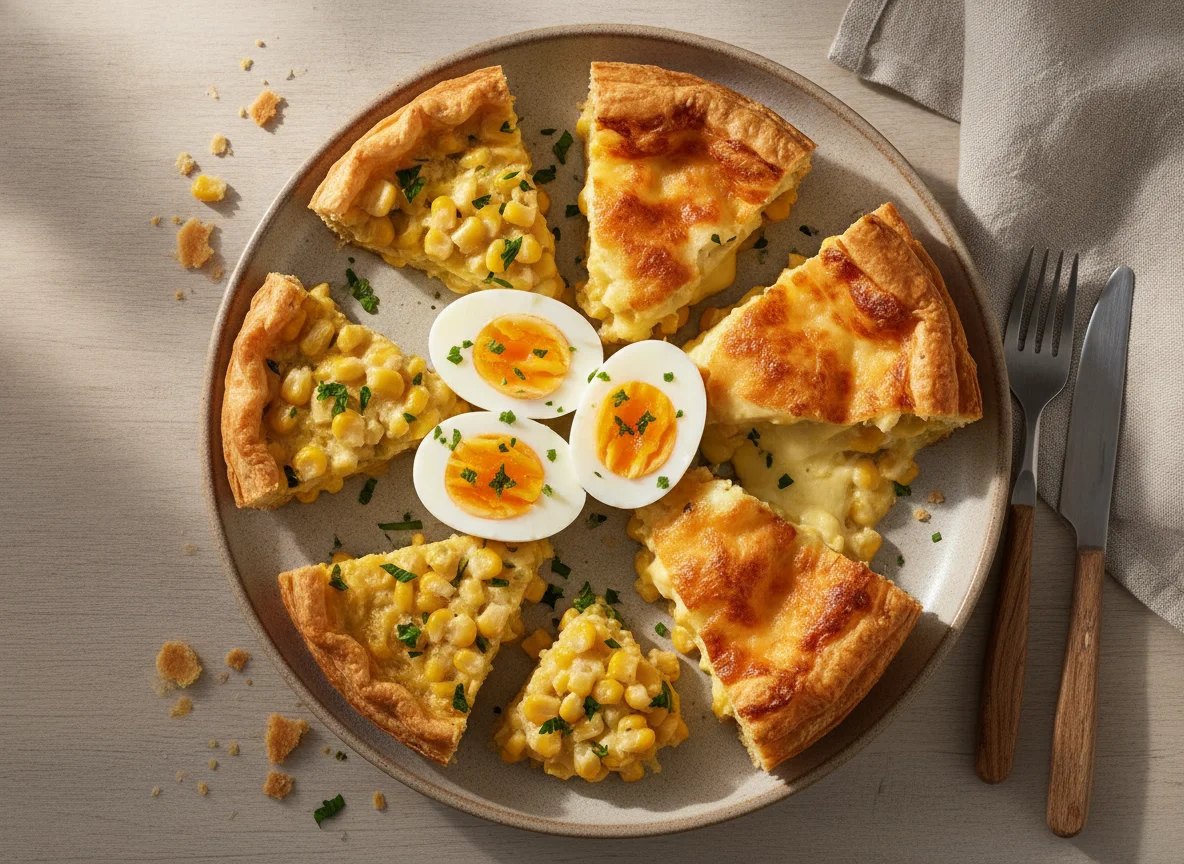 Ovos cozidos e tortas salgadas photo