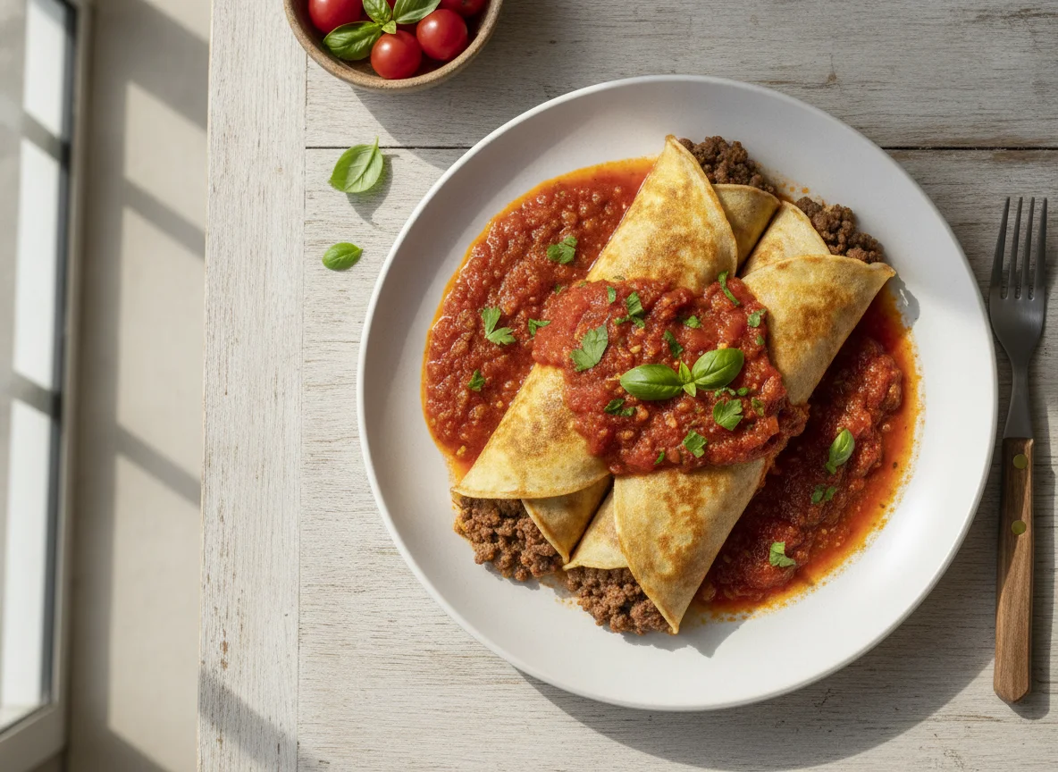 Panqueca com Molho de Tomate photo
