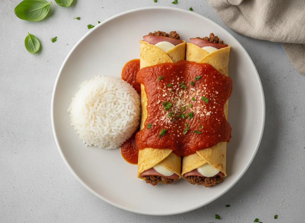 Panqueca de Carne com Arroz photo