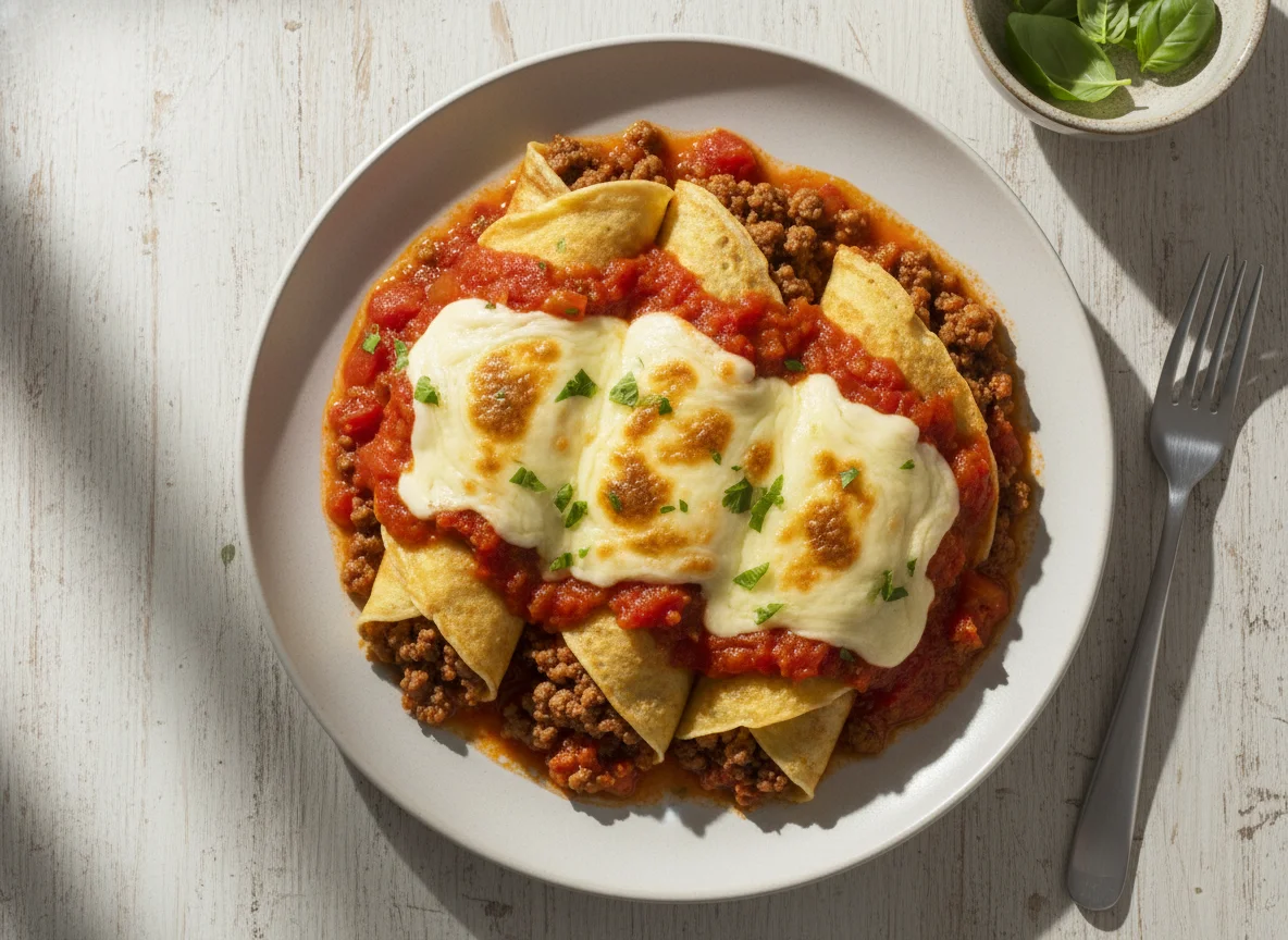 Panqueca de carne moída com queijo photo
