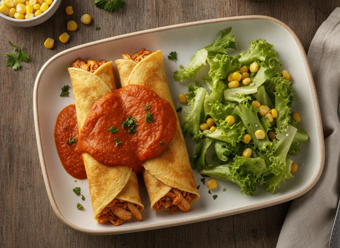 Panqueca de Frango com Salada photo