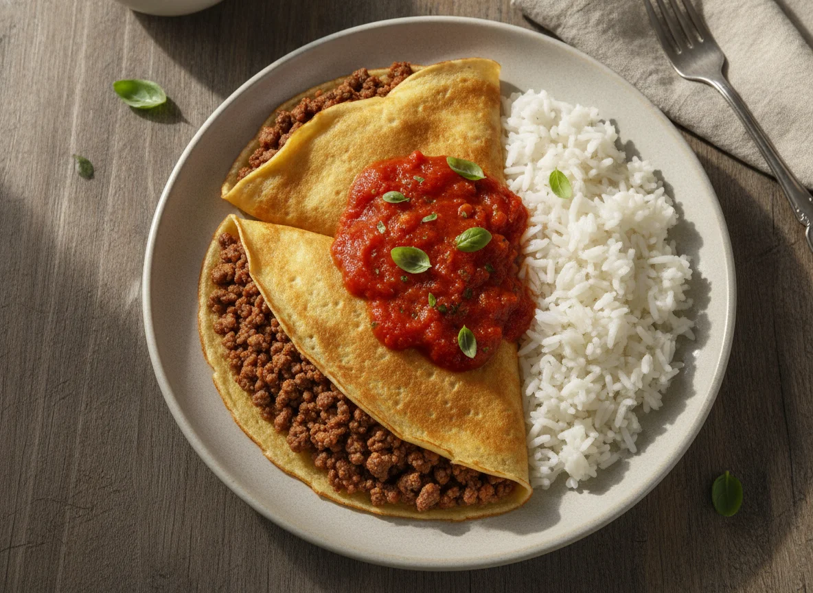 Panquecas com Arroz Branco photo