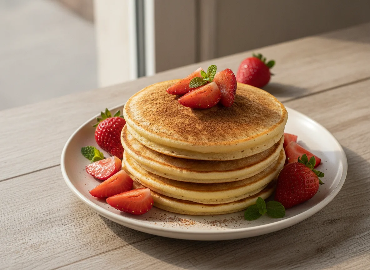 Panquecas com morangos photo