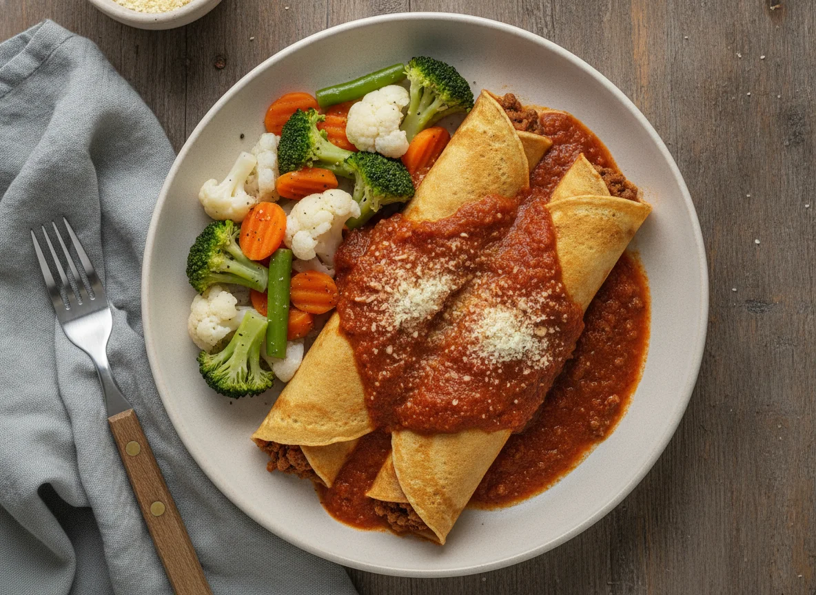 Panquecas de carne com legumes no vapor photo