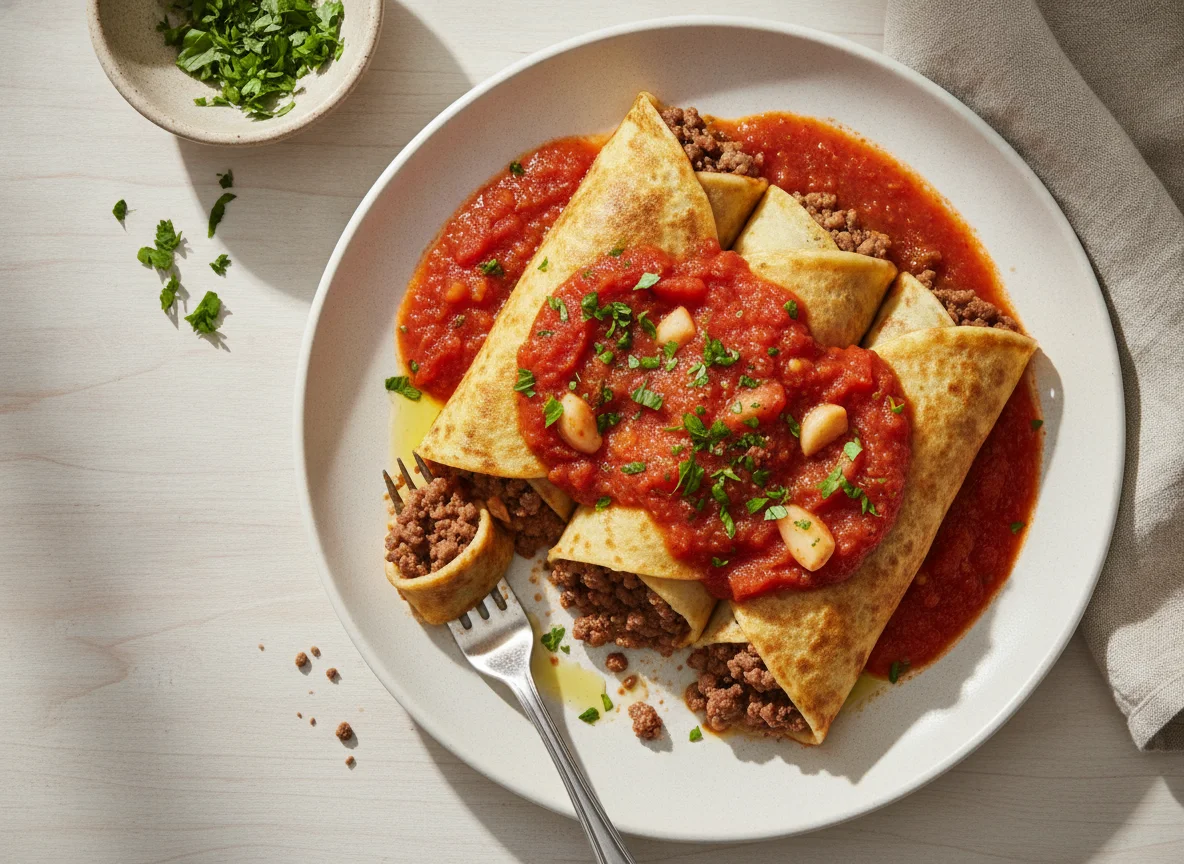 Panquecas de Carne com Molho de Tomate photo