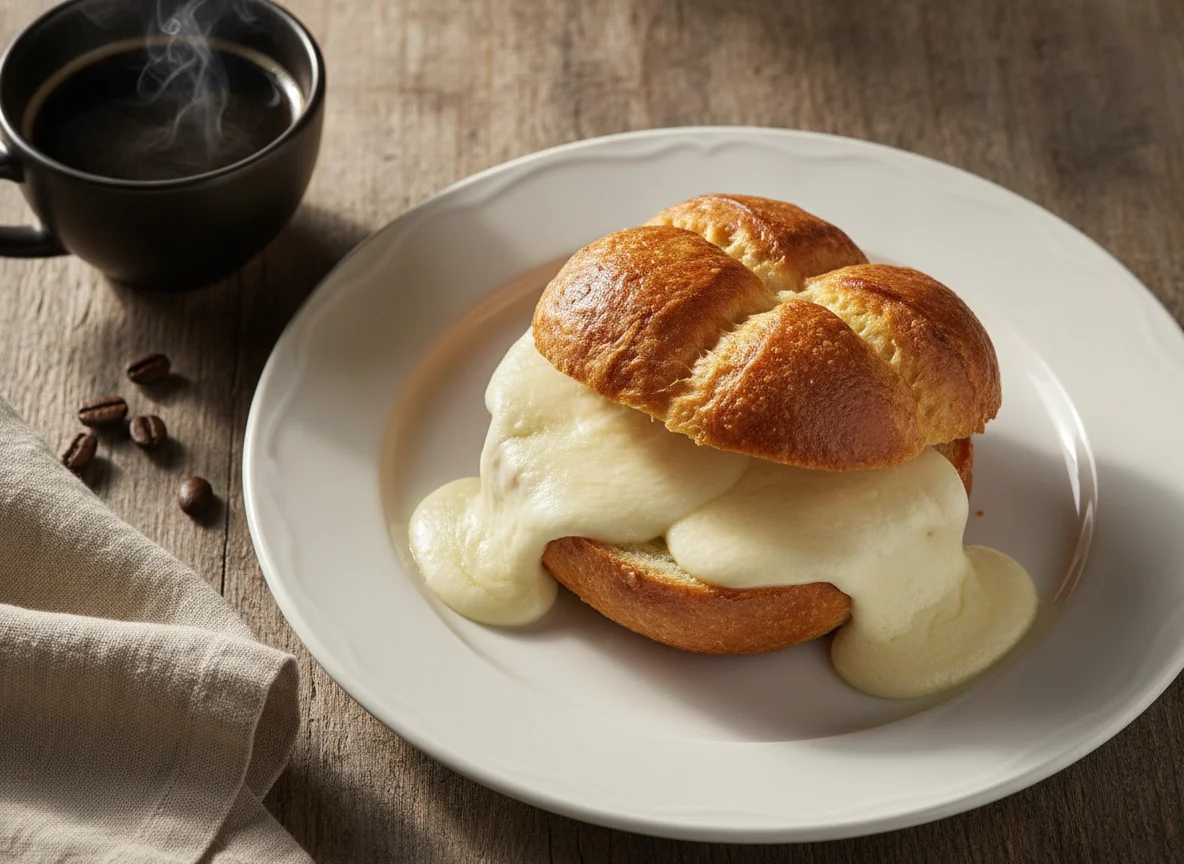 Pão brioche com mussarela photo