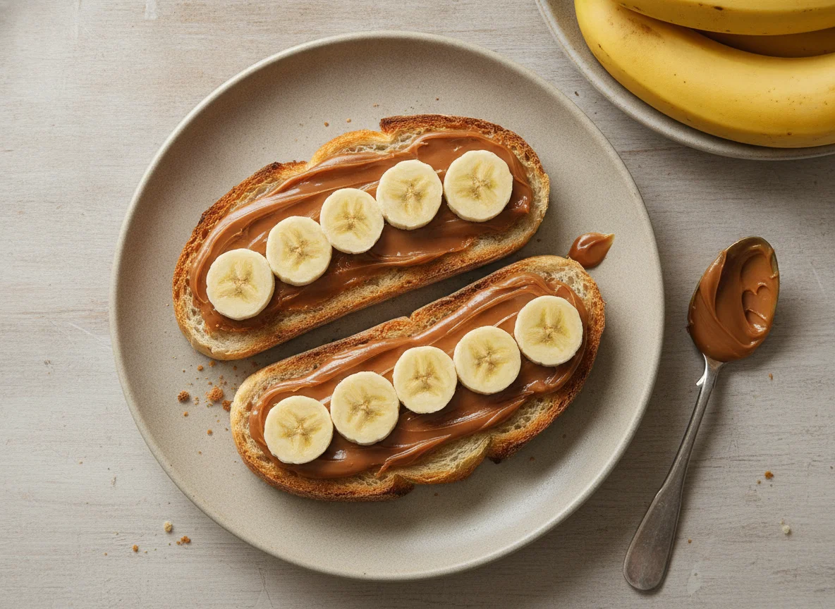 Pão com doce de leite e banana photo