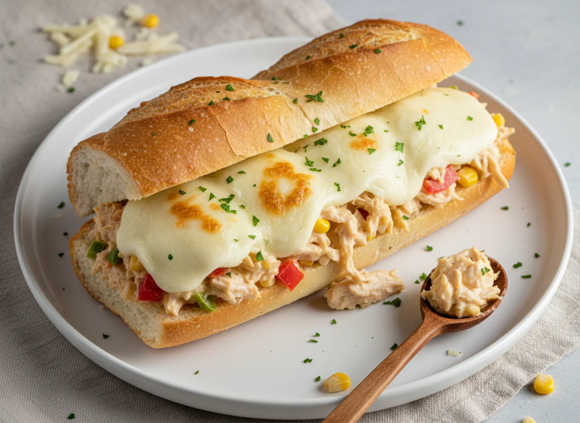 Pão com Frango Cremoso e Queijo photo