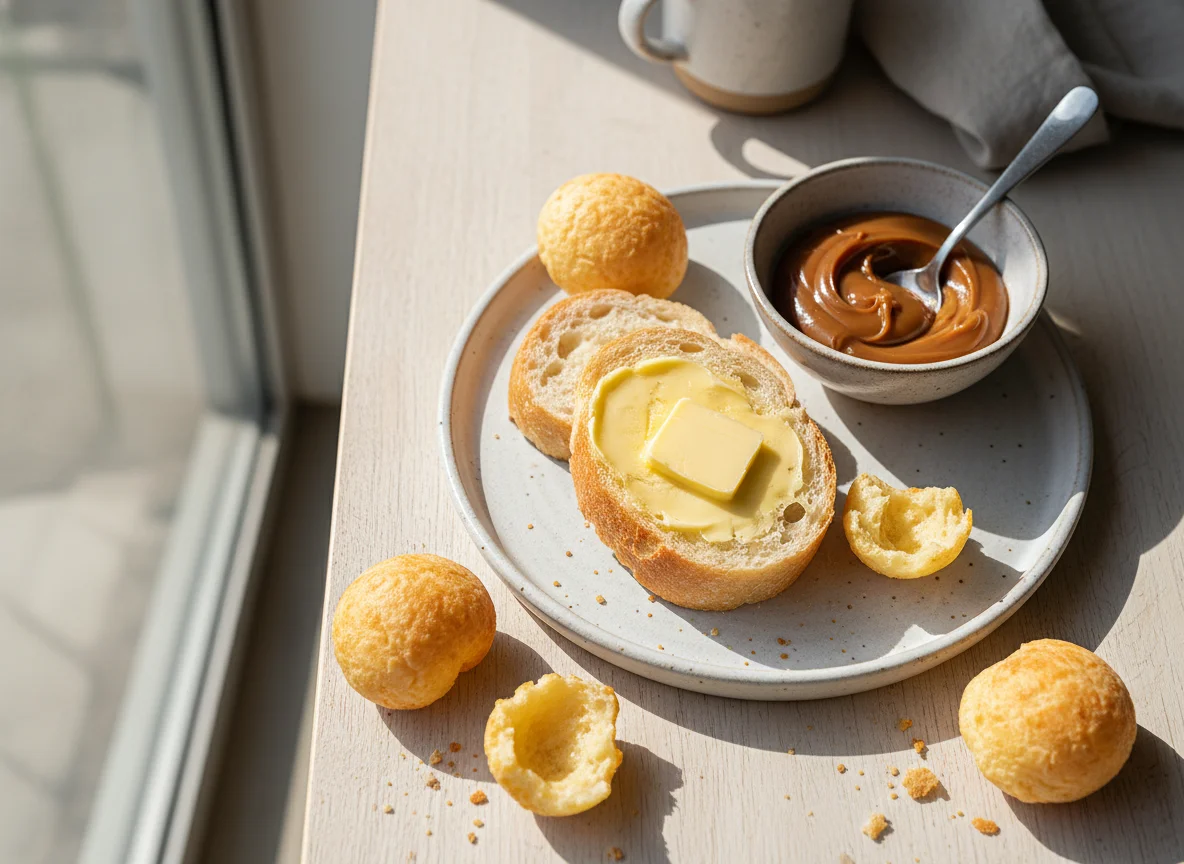 Pão com Manteiga, Doce de Leite e Pão de Queijo photo
