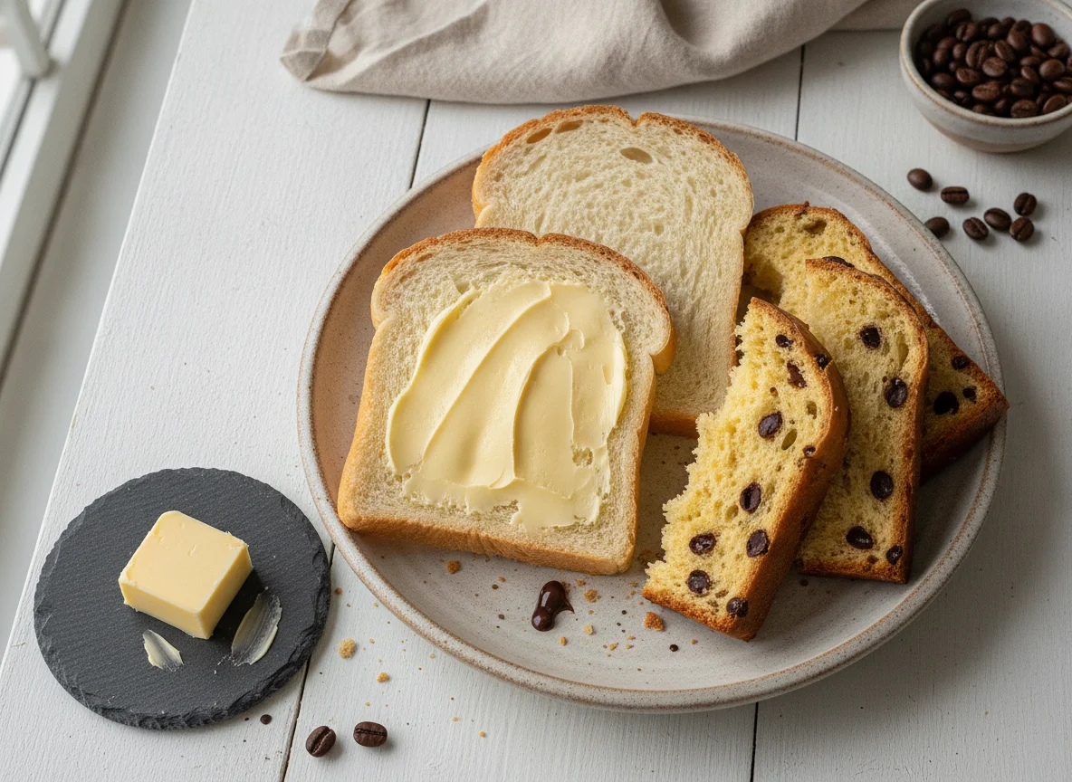 Pão com manteiga e Panettone photo