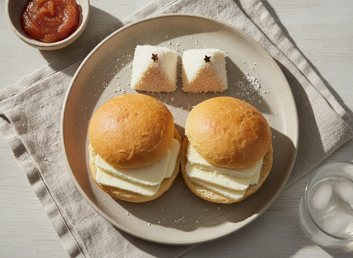 Pão com queijo e beijinho de coco photo
