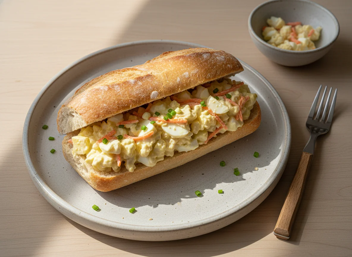 Pão com salada de ovos photo