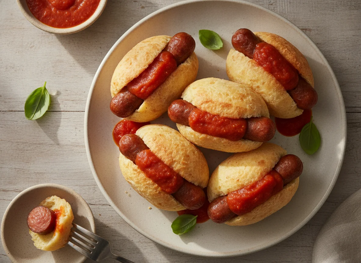 Pão de queijo com salsicha photo