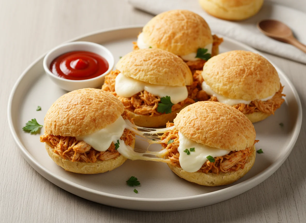 Pão de queijo recheado com frango e catupiry photo