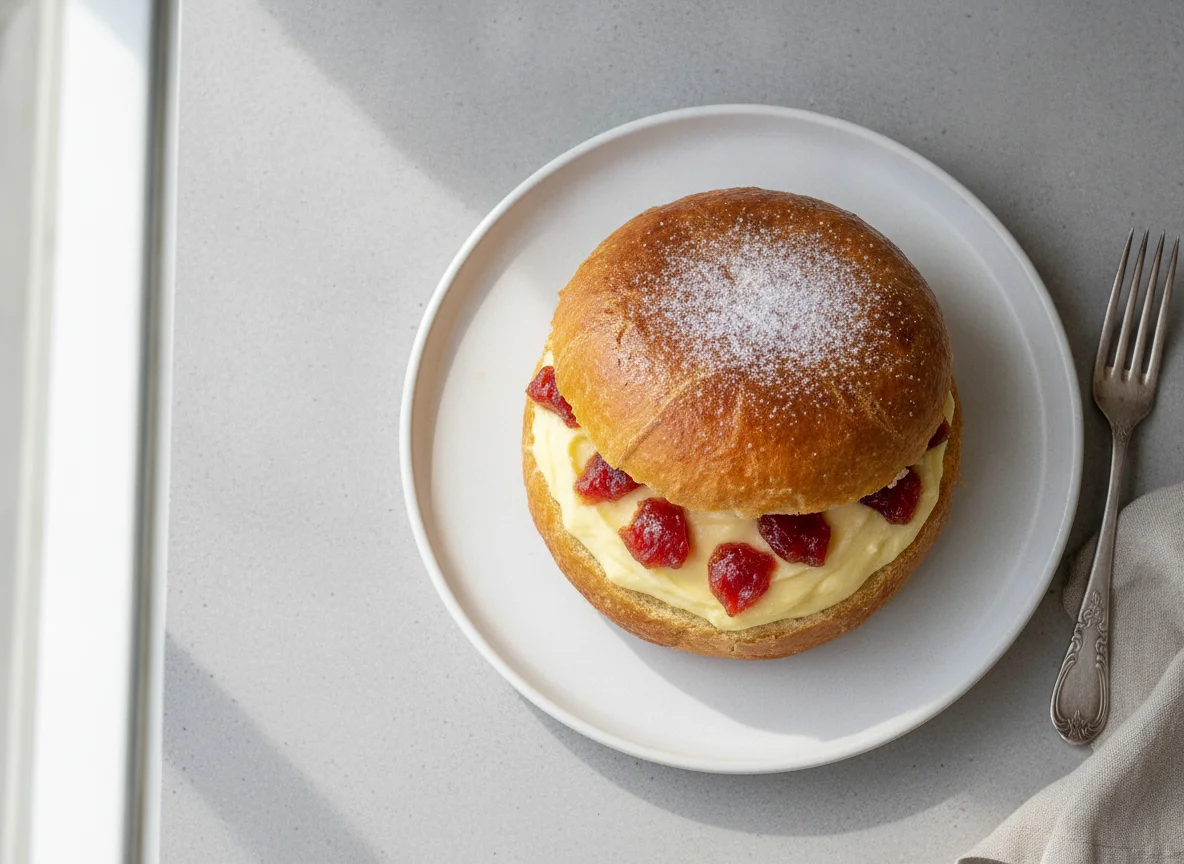 Pão Doce com Creme e Goiabada photo