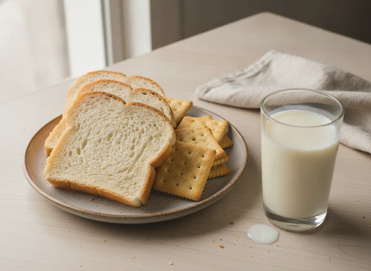 Pão e biscoitos com leite photo