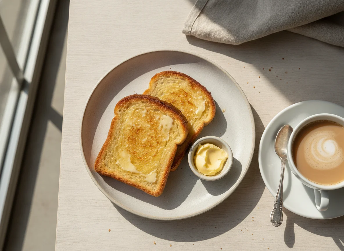 Pão na chapa com café com leite photo