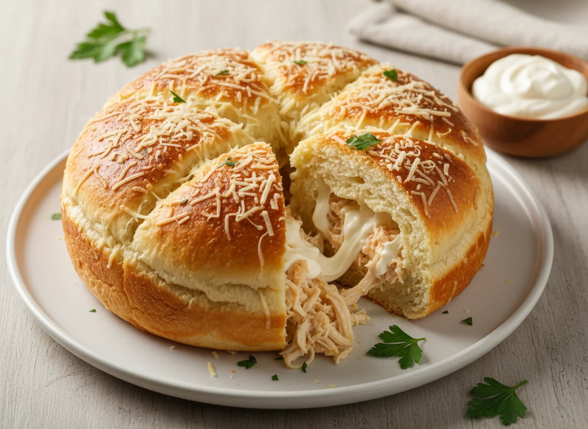 Pão Recheado com Frango e Catupiry photo