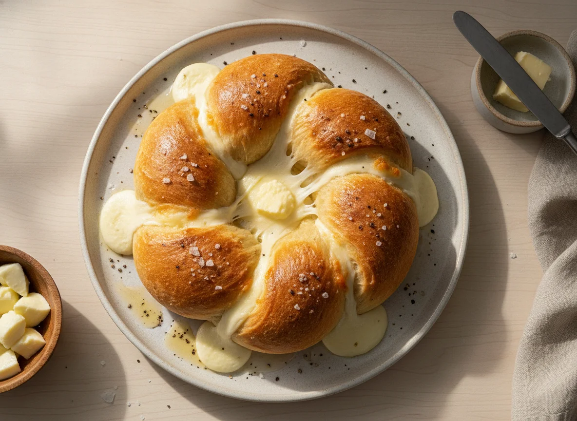 Pão recheado com queijo photo