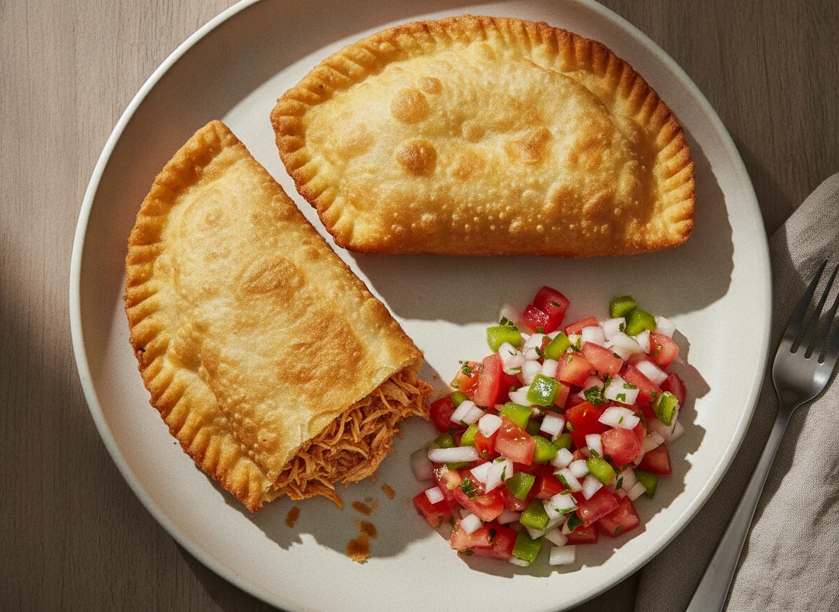 Pastel de frango com vinagrete photo