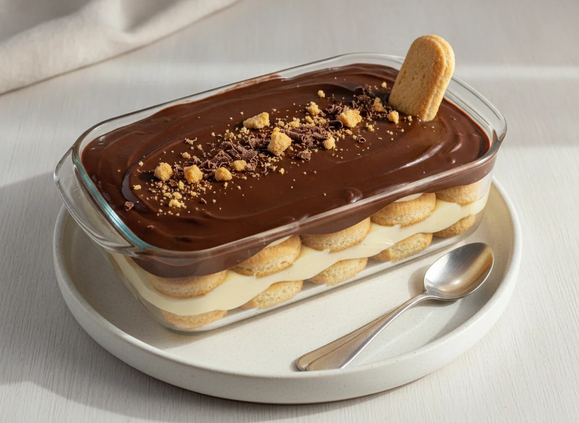Pavê de biscoito com chocolate photo