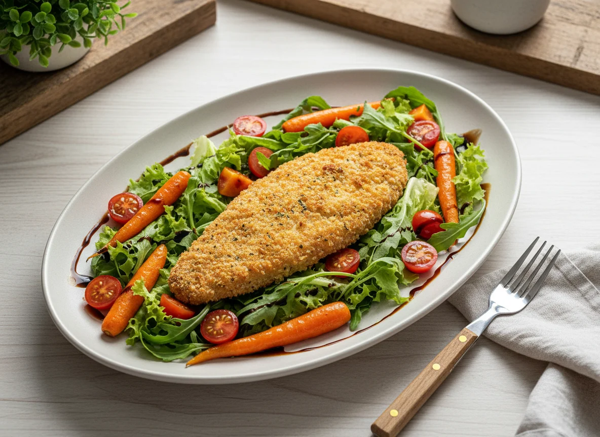 Peixe à milanesa assado photo