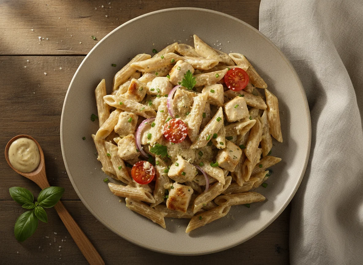 Penne com Molho Cremoso e Frango photo