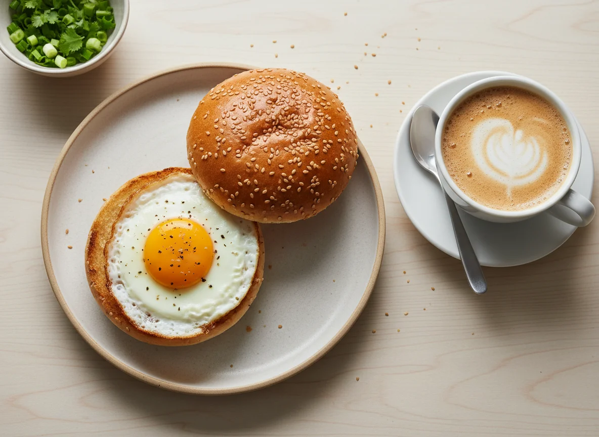 Pequeno-almoço com ovo e café photo