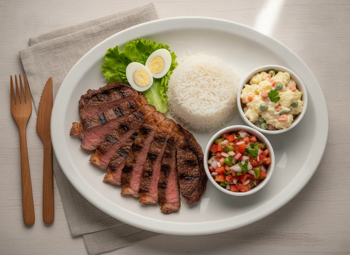 Picanha com Arroz, Maionese e Vinagrete photo