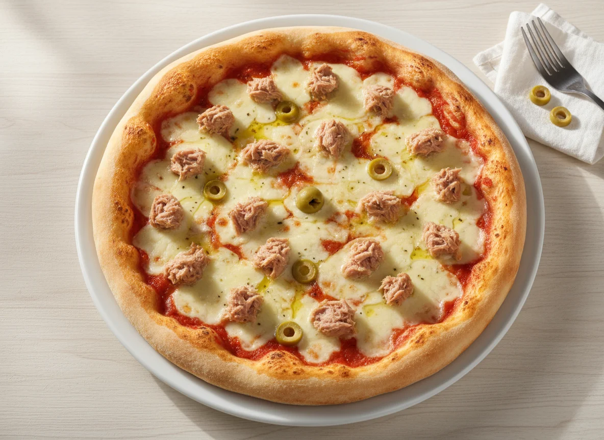 Pizza de Atum com Queijo e Azeitona photo