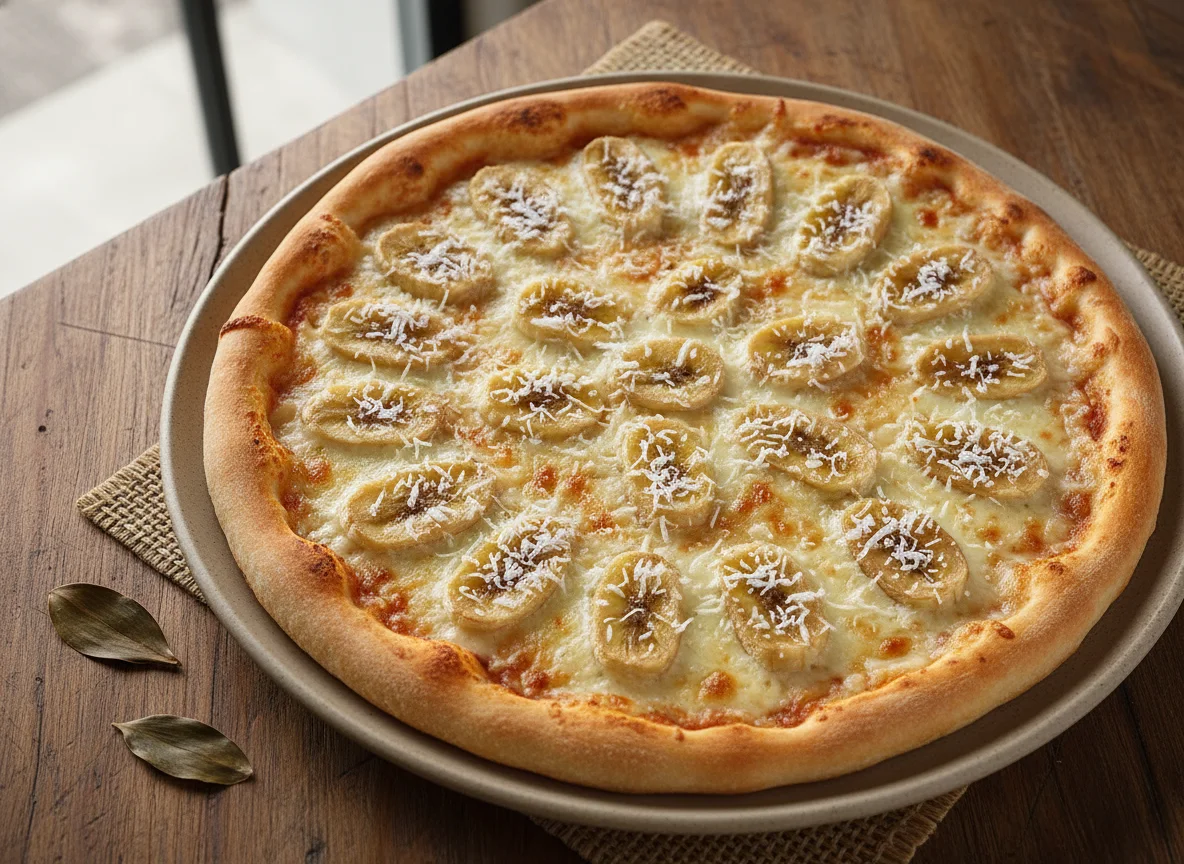 Pizza de banana com coco ralado photo