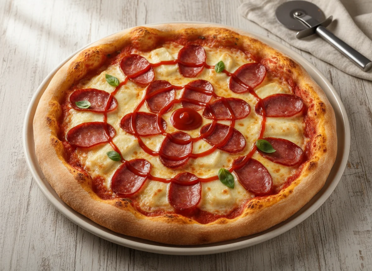 Pizza de Calabresa com Mussarela e Provolone photo