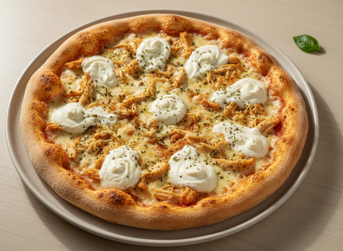 pizza de frango com catupiry photo